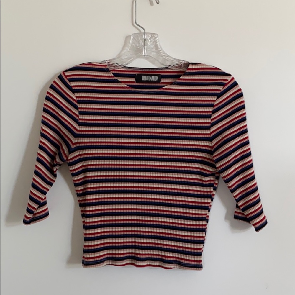 Reformation striped crop top